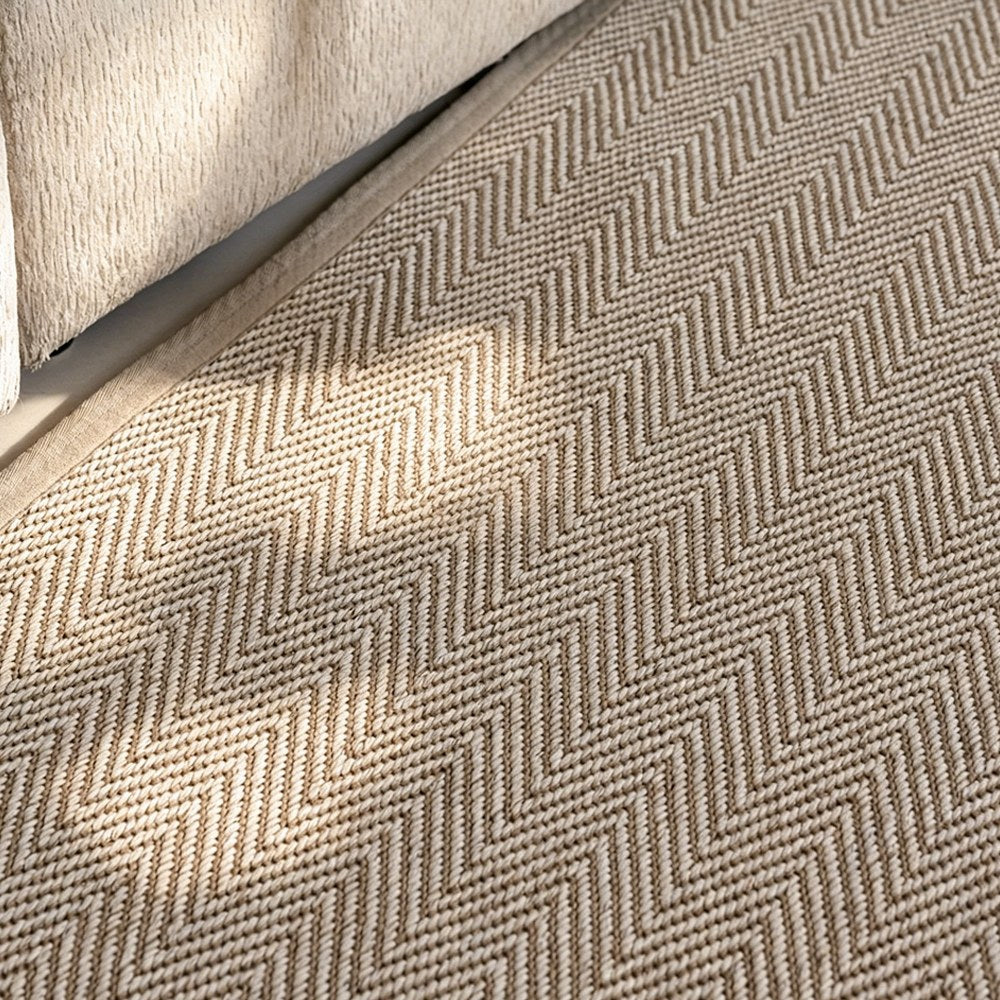Callen Natural Wool Jute Herringbone Custom Rug