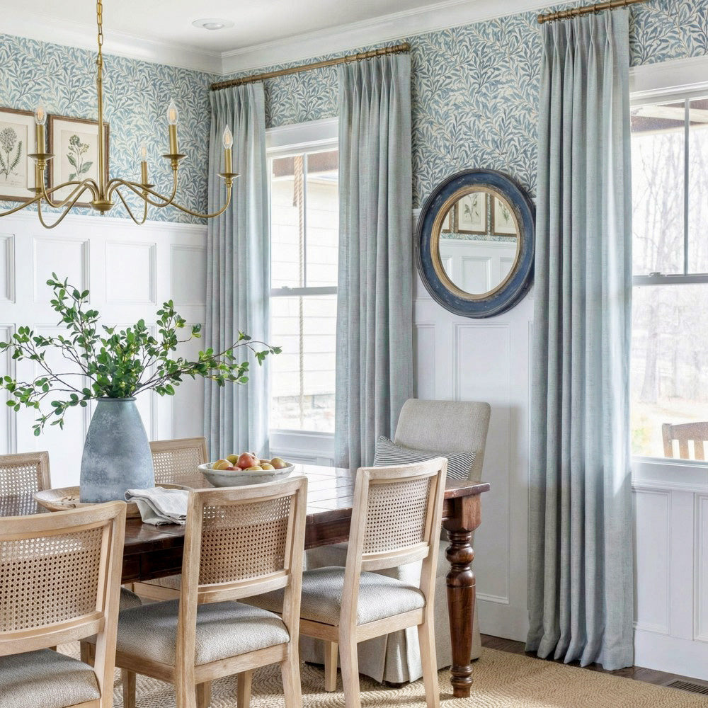 Cameron Soft Linen Blend Crosshatch Textured Curtains