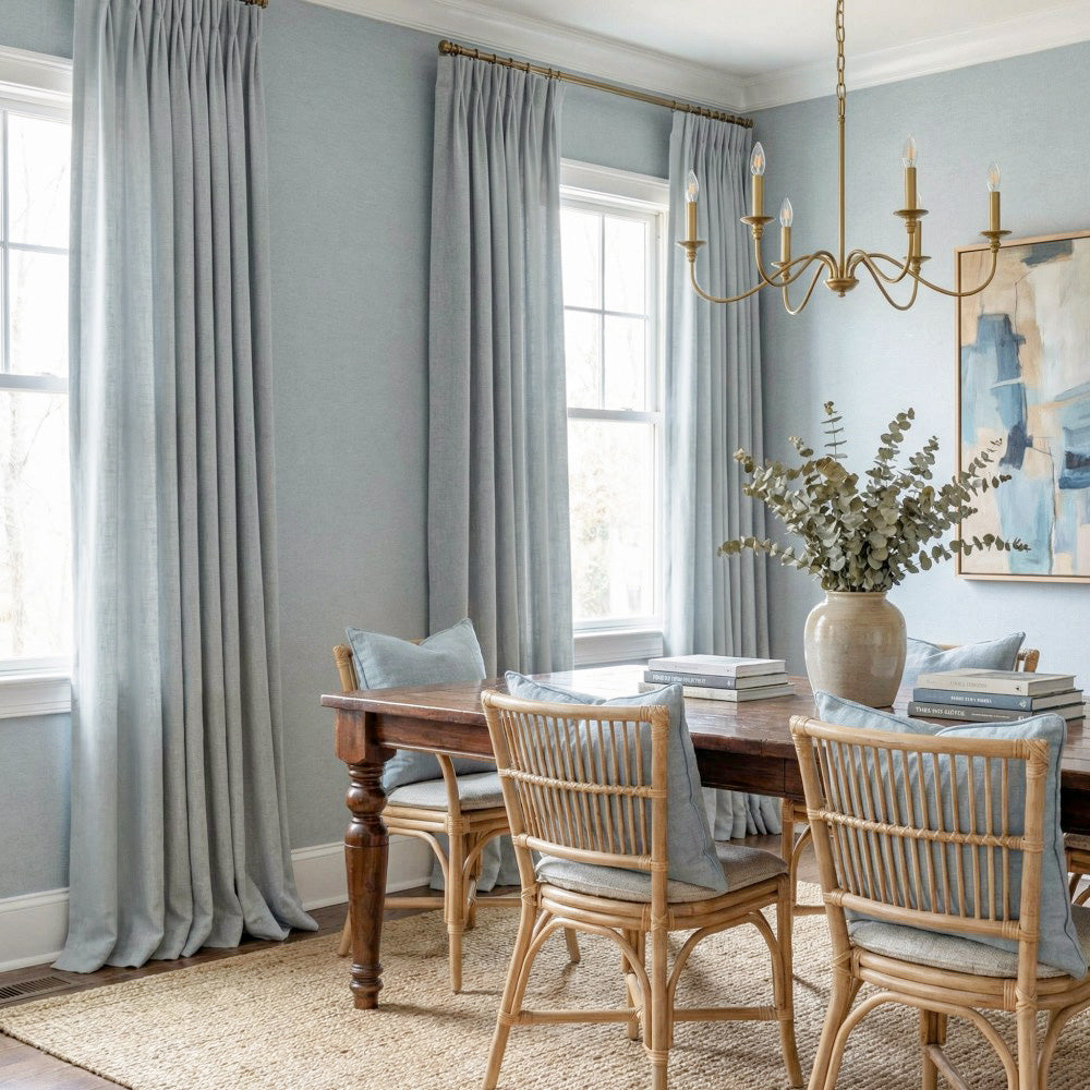 Cameron Soft Linen Blend Crosshatch Textured Curtains