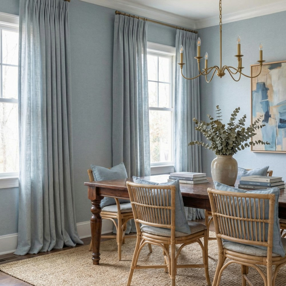 Cameron Soft Linen Blend Crosshatch Textured Curtains