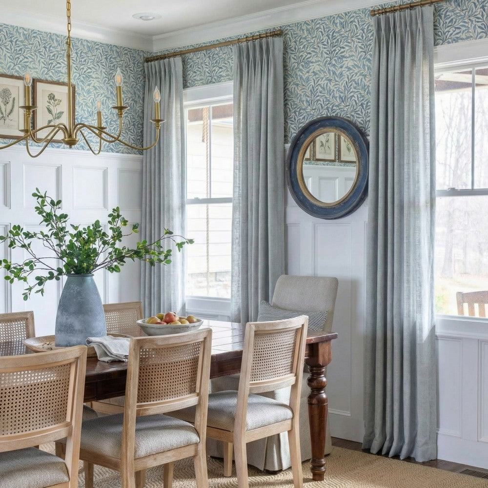 Cameron Soft Linen Blend Crosshatch Textured Curtains