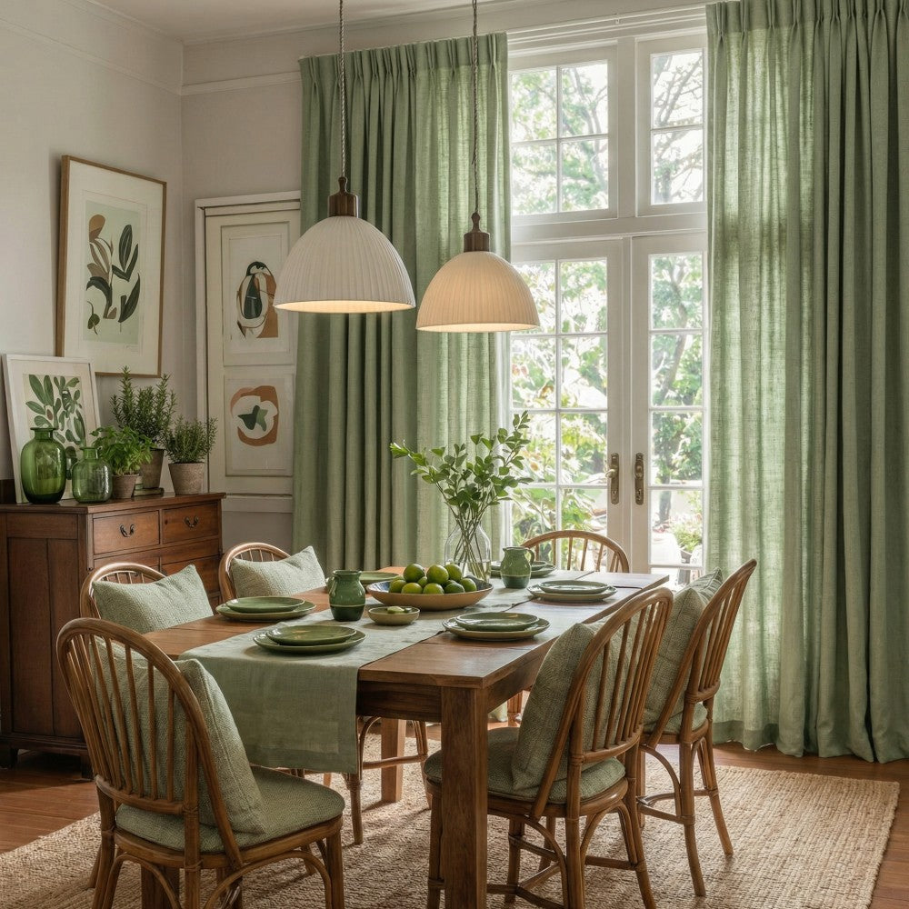 Cameron Soft Linen Blend Crosshatch Textured Curtains