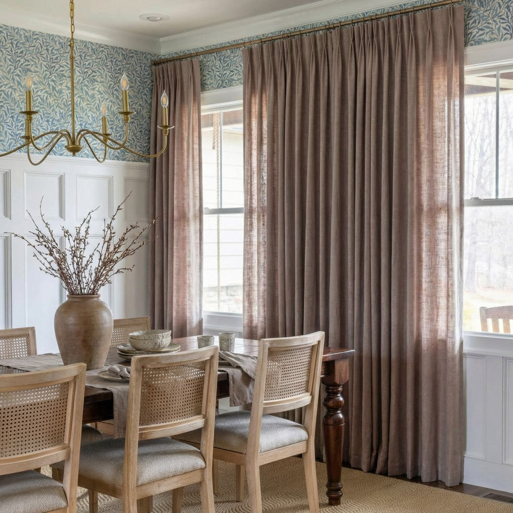 Cameron Soft Linen Blend Crosshatch Textured Curtains