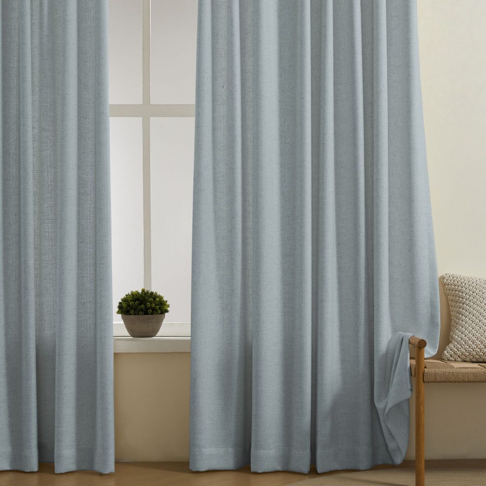 Cameron Soft Linen Blend Crosshatch Textured Curtains