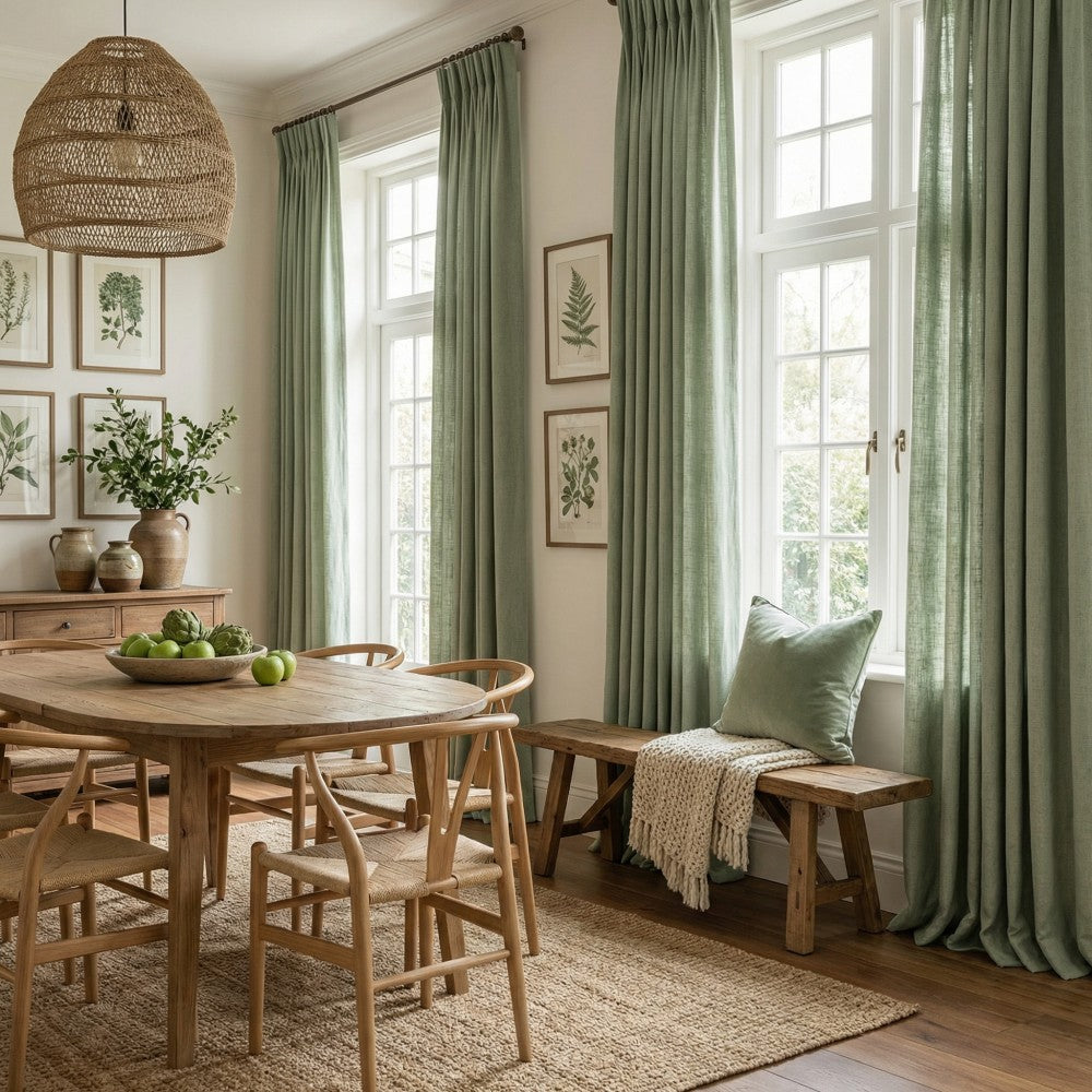 Cameron Soft Linen Blend Crosshatch Textured Curtains