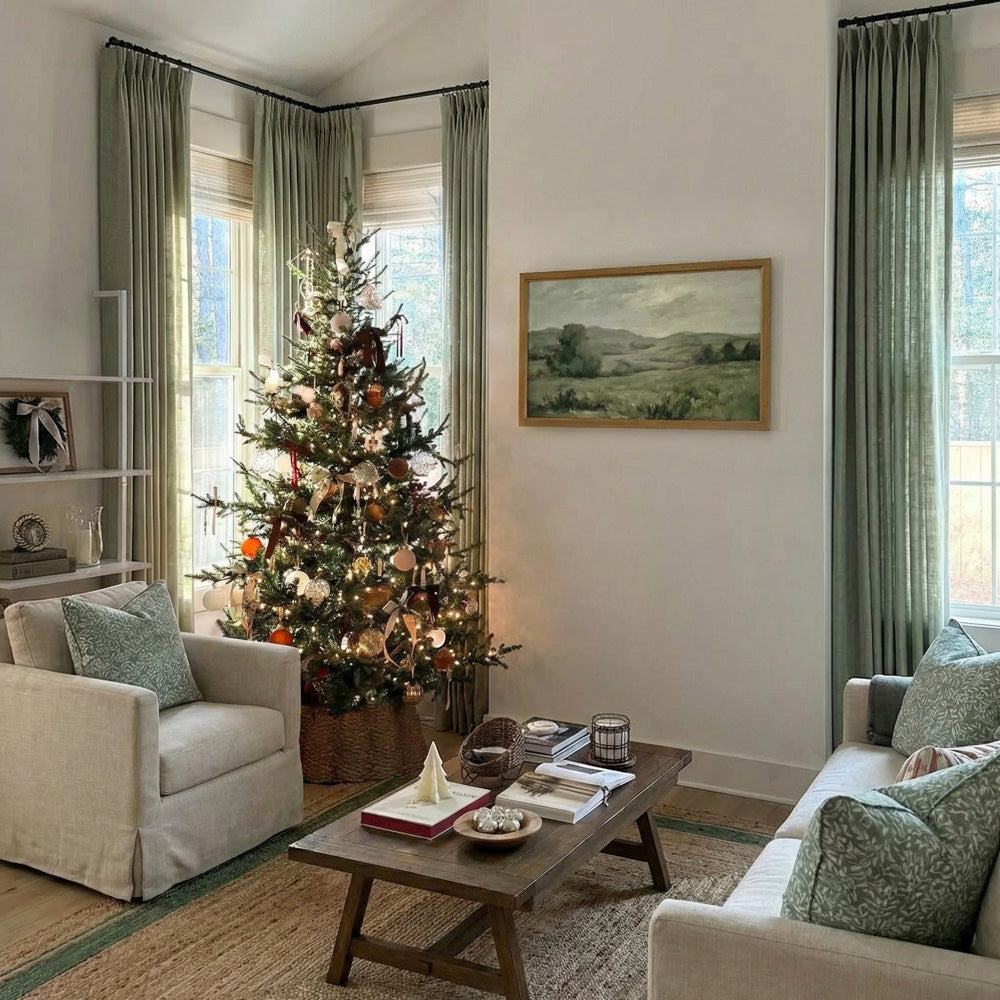 Cameron Soft Linen Blend Crosshatch Textured Curtains