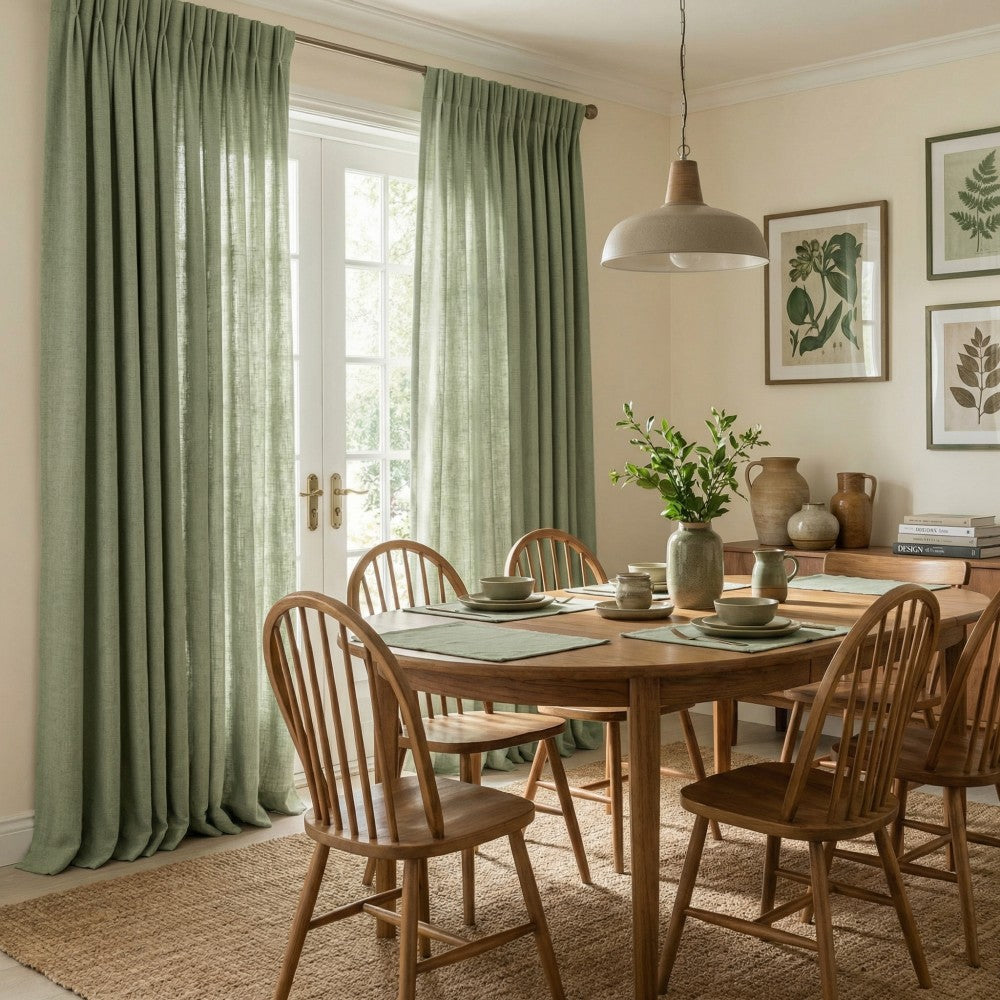 Cameron Soft Linen Blend Crosshatch Textured Curtains