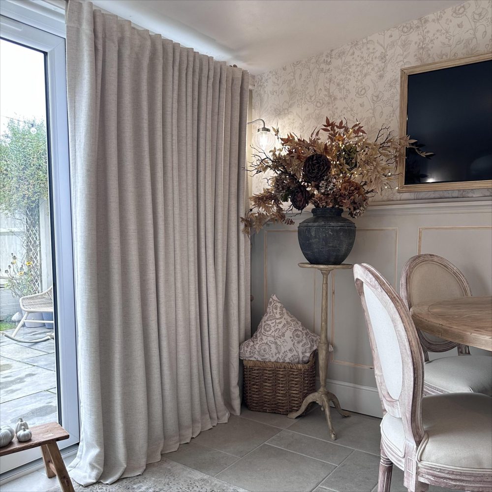 Cameron Soft Linen Blend Crosshatch Textured Curtains