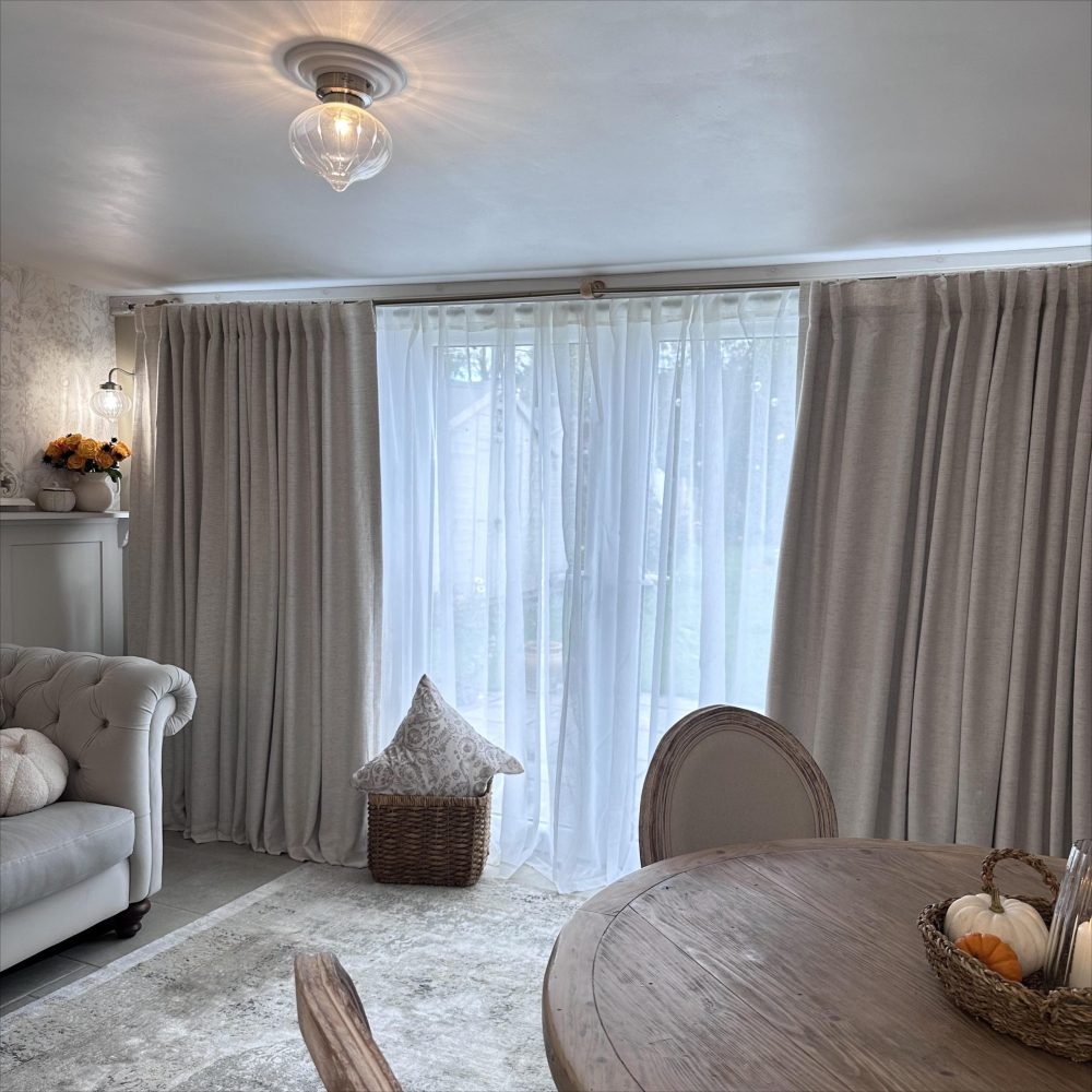 Cameron Soft Linen Blend Crosshatch Textured Curtains