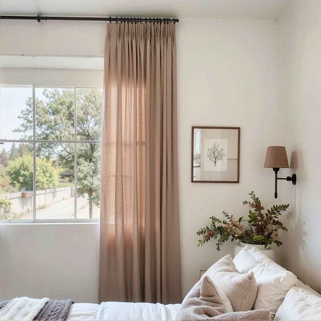 Cameron Soft Linen Blend Crosshatch Textured Curtains