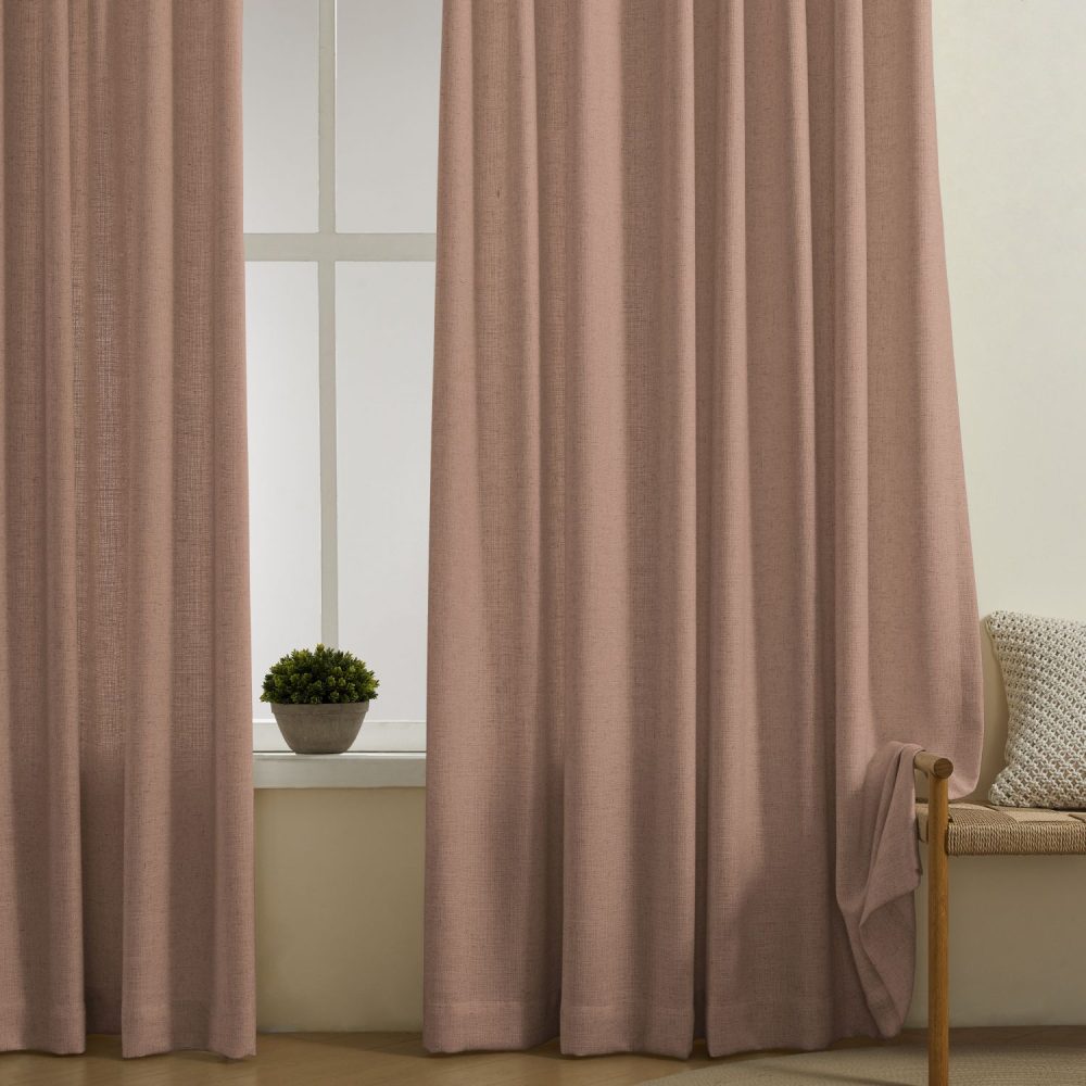 Cameron Soft Linen Blend Crosshatch Textured Curtains