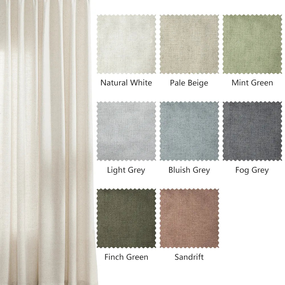 Cameron Soft Linen Blend Crosshatch Textured Curtains