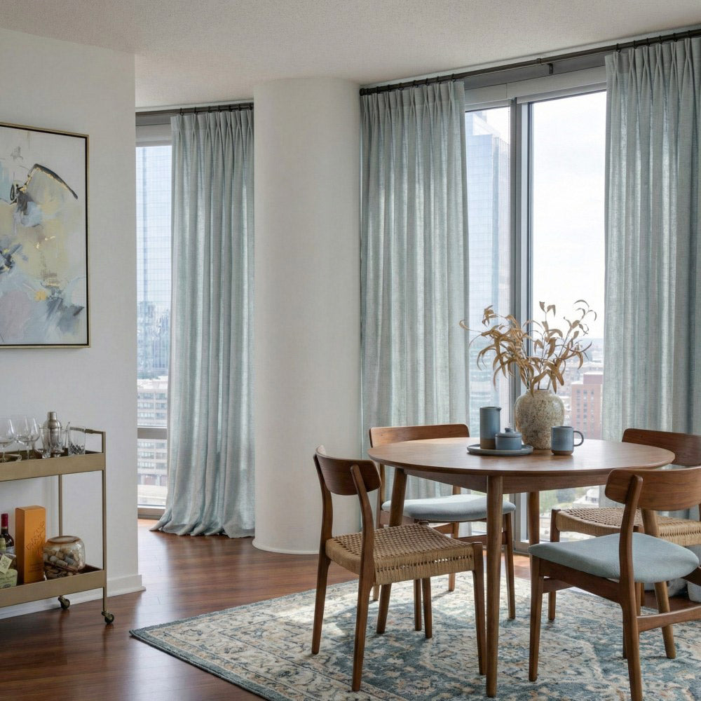 Carl Soft Linen Blend Crochet Textured Curtains