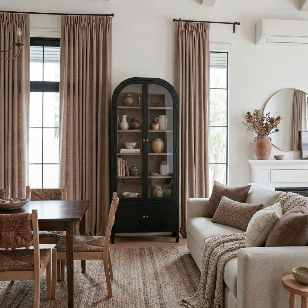 Carl Soft Linen Blend Crochet Textured Curtains