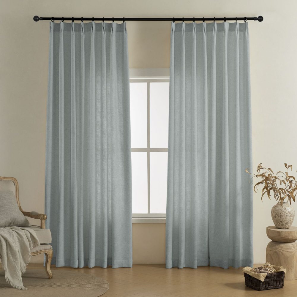 Carl Soft Linen Blend Crochet Textured Curtains