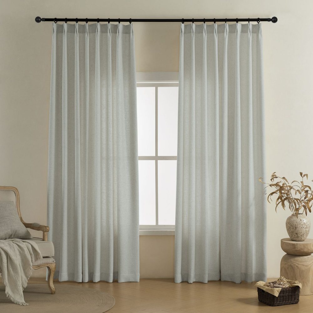 Carl Soft Linen Blend Crochet Textured Curtains