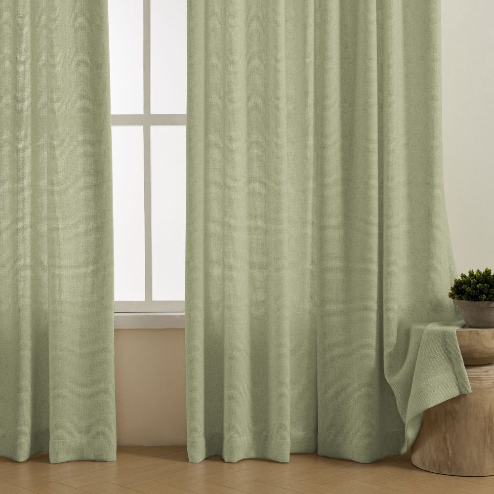 Carl Soft Linen Blend Crochet Textured Curtains