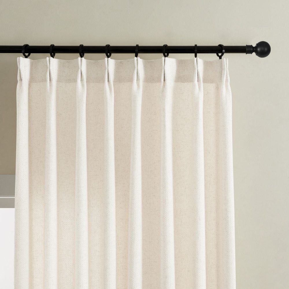 Carl Soft Linen Blend Crochet Textured Curtains