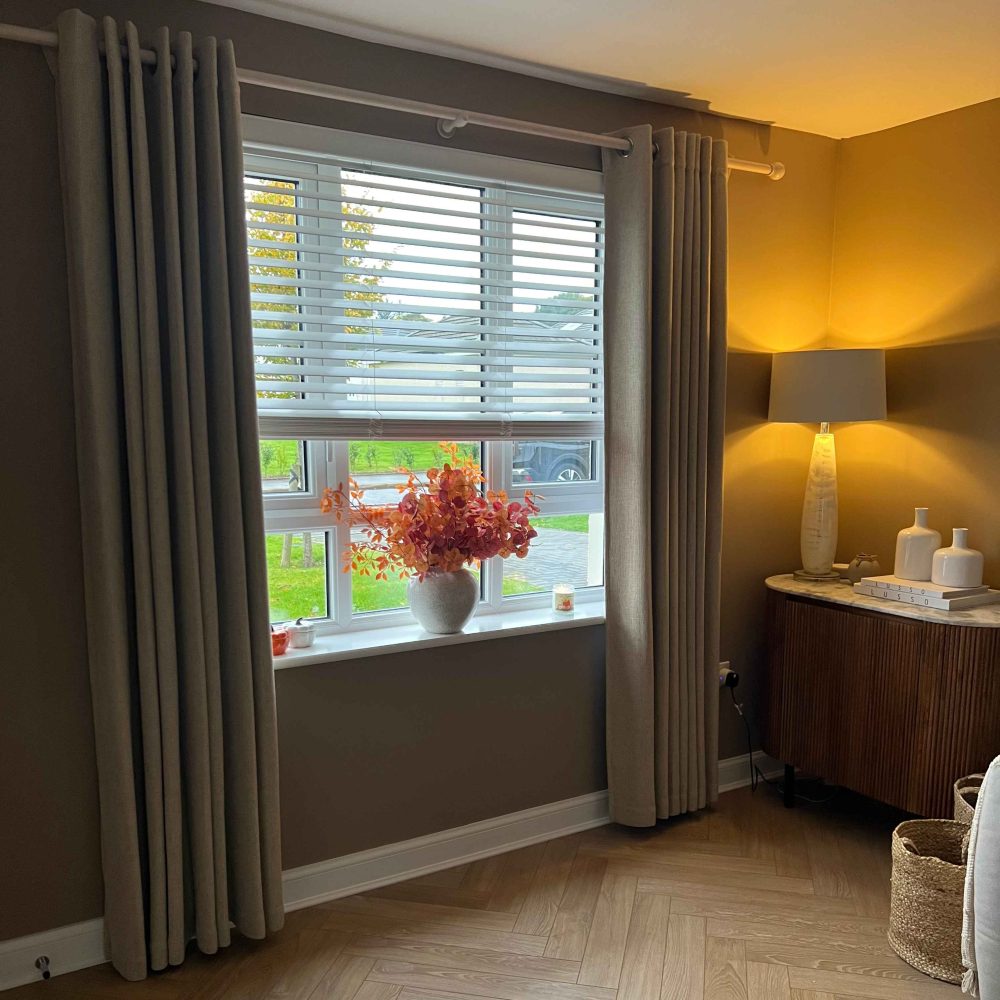 Carl Soft Linen Blend Crochet Textured Curtains