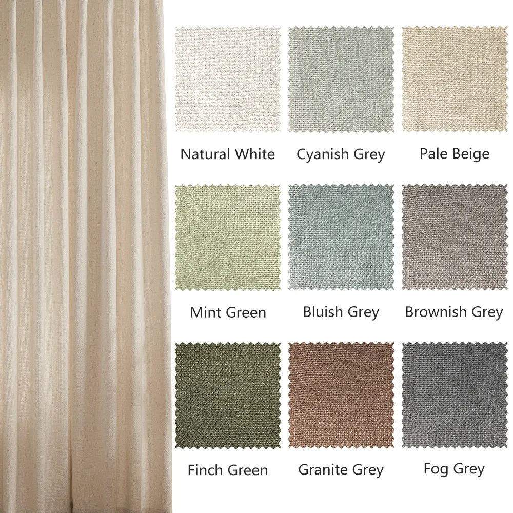 Carl Soft Linen Blend Crochet Textured Curtains
