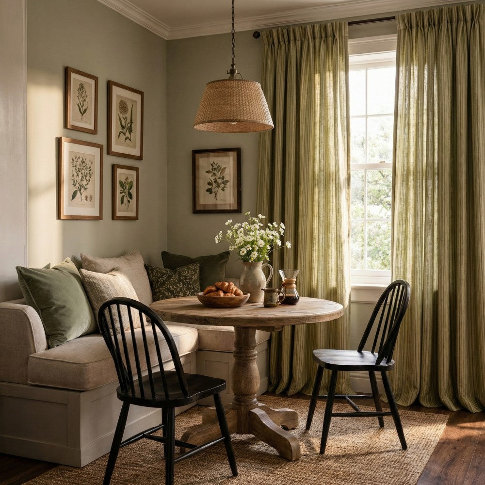 Casey Light Striped Cotton Custom Curtains