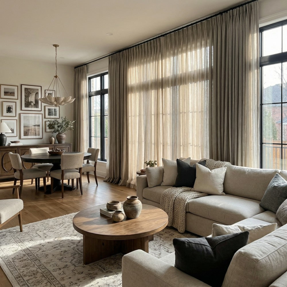 Casey Light Striped Cotton Custom Curtains