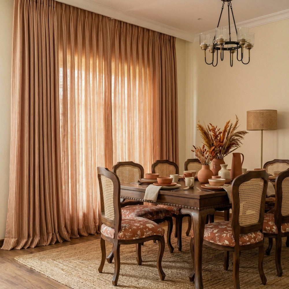 Casey Light Striped Cotton Custom Curtains