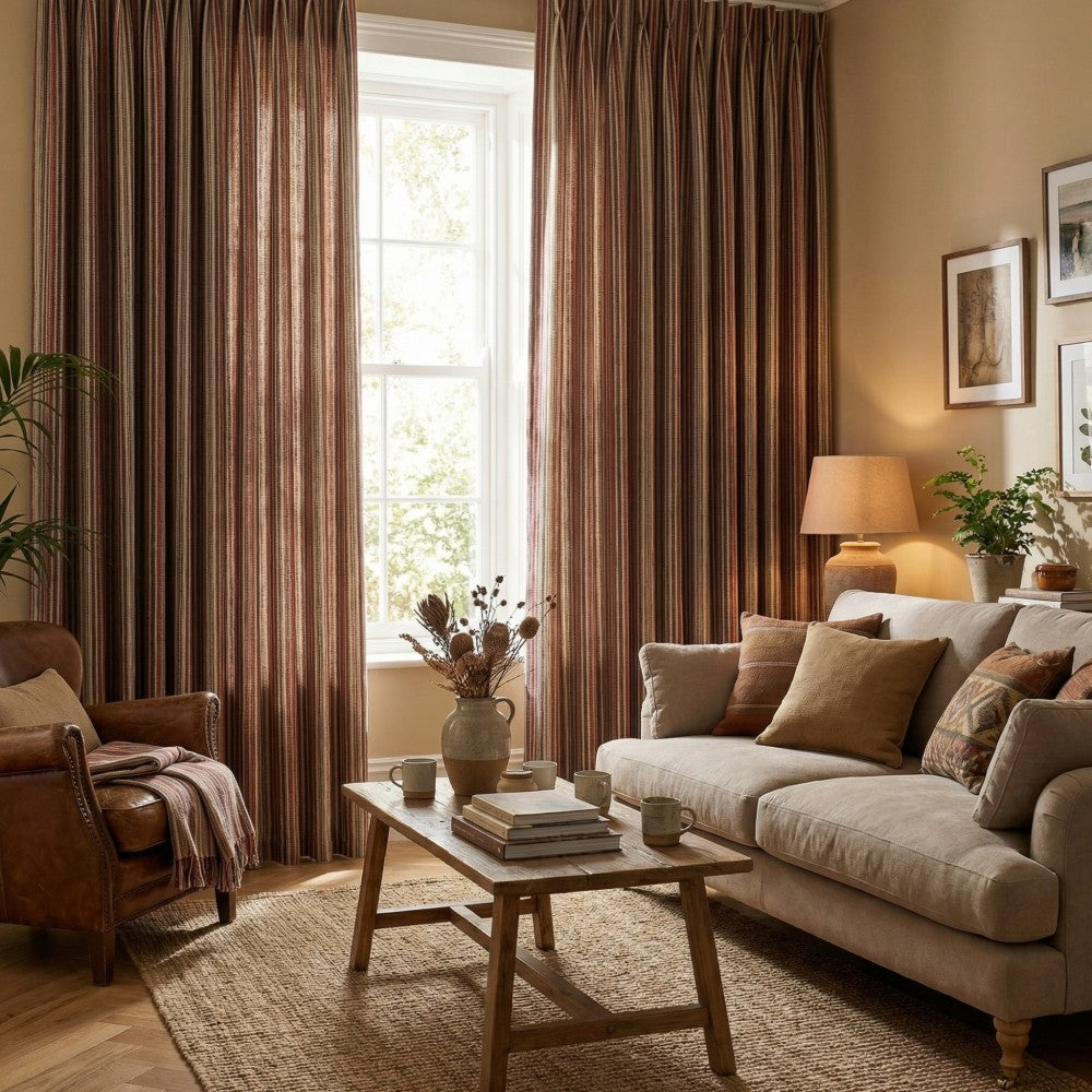 Casey Light Striped Cotton Custom Curtains