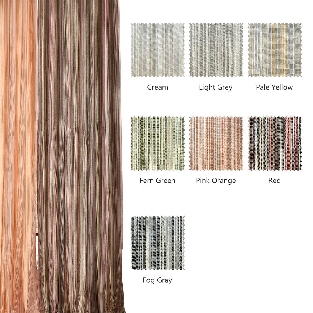 Casey Light Striped Cotton Custom Curtains