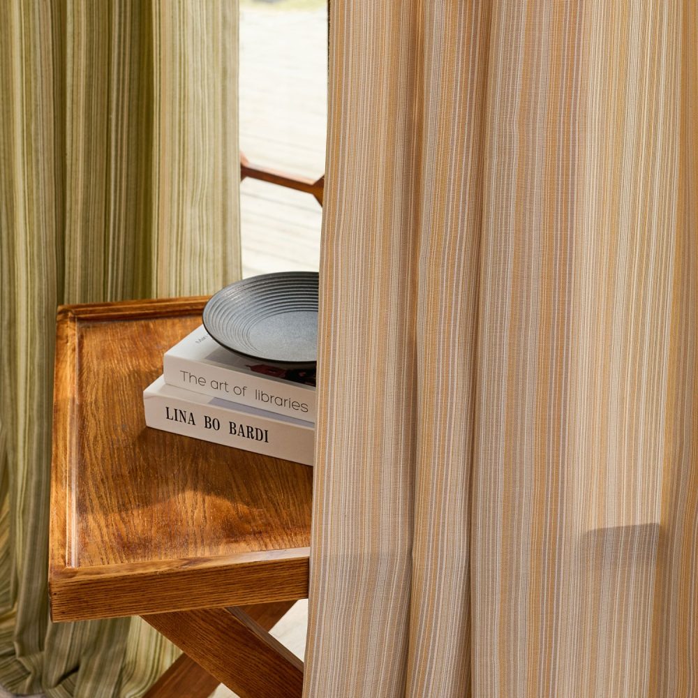 Casey Light Striped Cotton Custom Curtains
