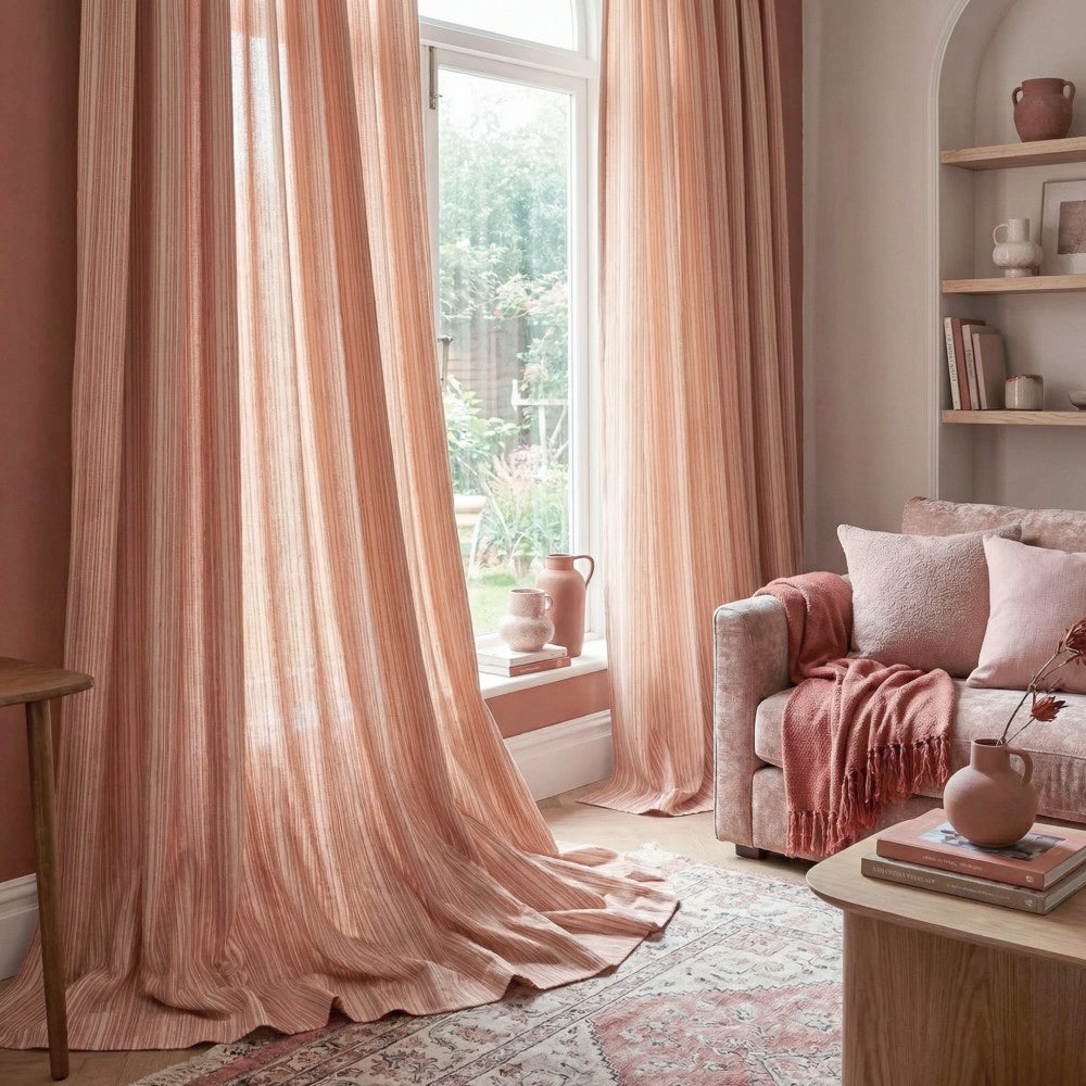 Casey Light Striped Cotton Custom Curtains