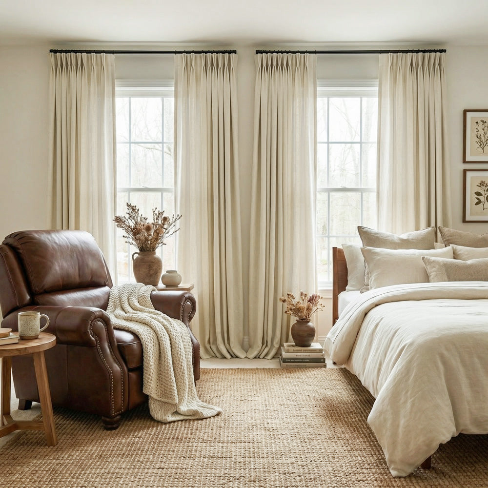 Cecilia Pure Linen Sheer Curtains For Living Room