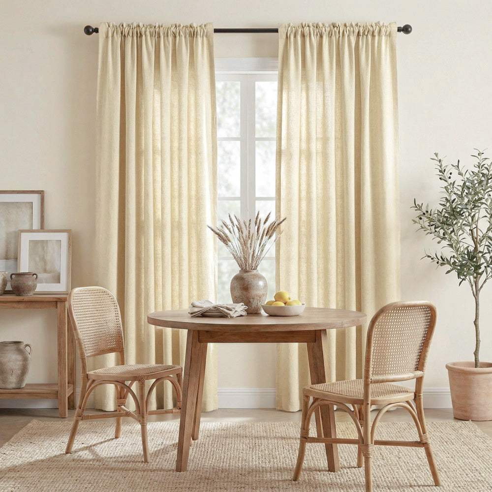 Cecilia Pure Linen Sheer Curtains For Living Room