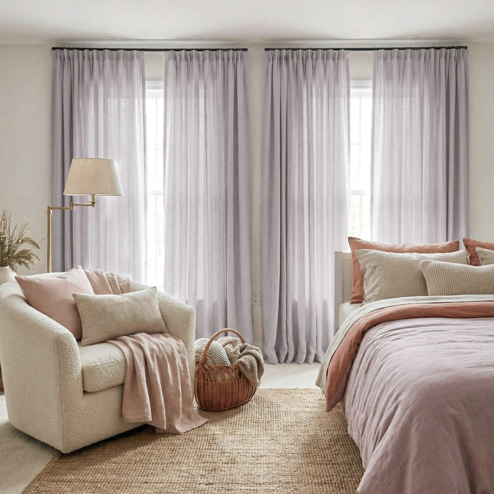 Cecilia Pure Linen Sheer Curtains For Living Room