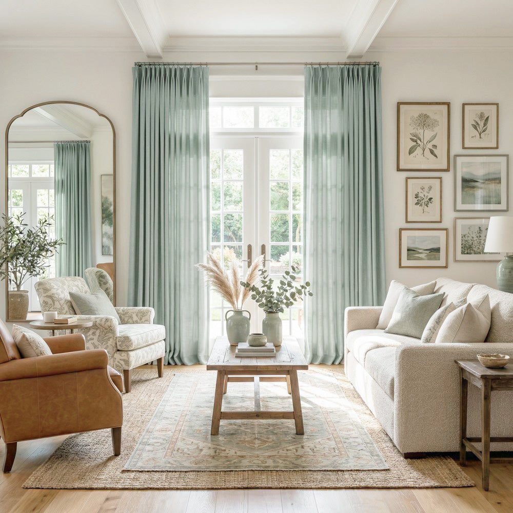Cecilia Pure Linen Sheer Curtains For Living Room