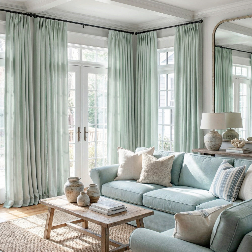 Cecilia Pure Linen Sheer Curtains For Living Room
