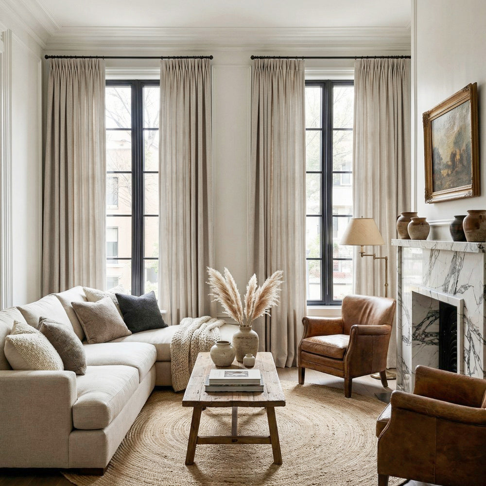 Cecilia Pure Linen Sheer Curtains For Living Room