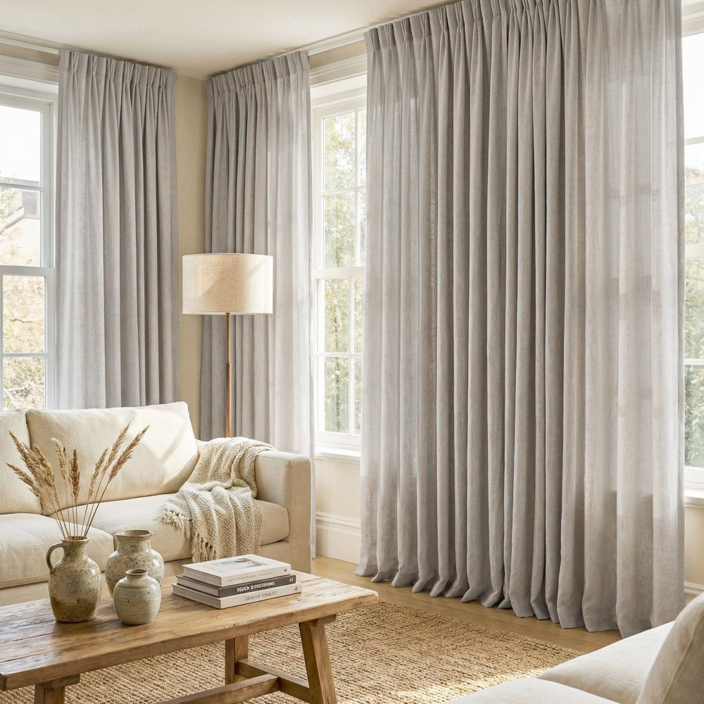 Cecilia Pure Linen Sheer Curtains For Living Room