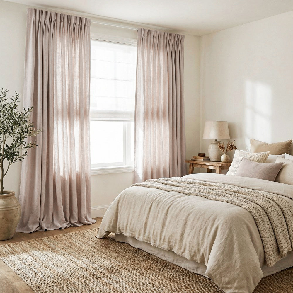 Cecilia Pure Linen Sheer Curtains For Living Room