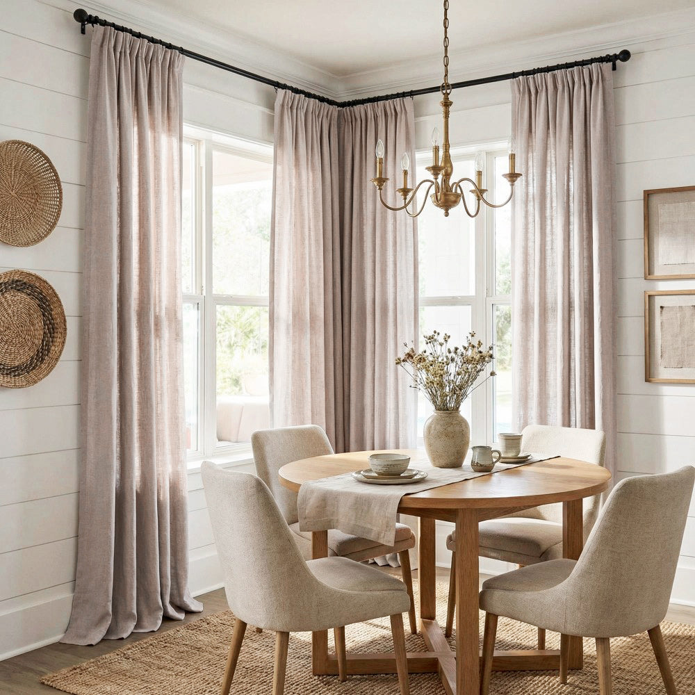 Cecilia Pure Linen Sheer Curtains For Living Room