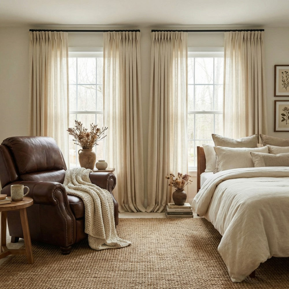 Cecilia Pure Linen Sheer Curtains For Living Room