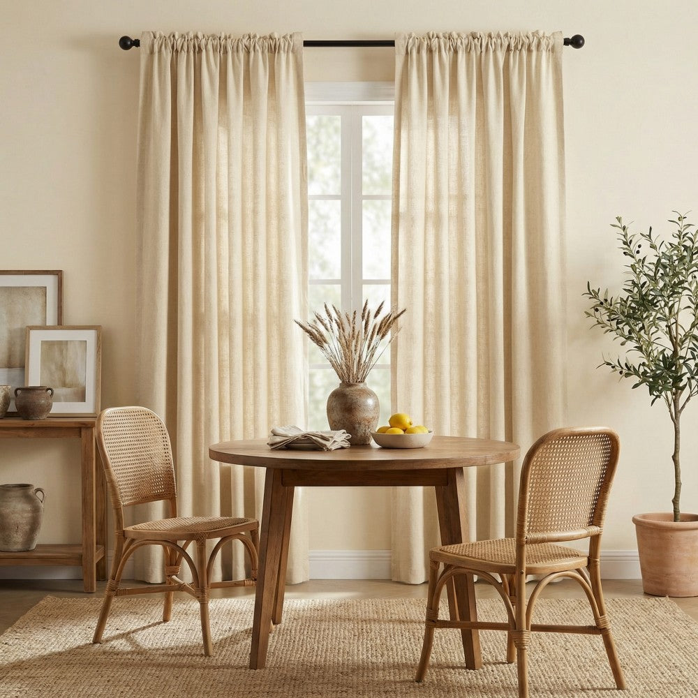 Cecilia Pure Linen Sheer Curtains For Living Room