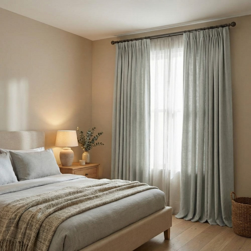 Cecilia Pure Linen Sheer Curtains For Living Room