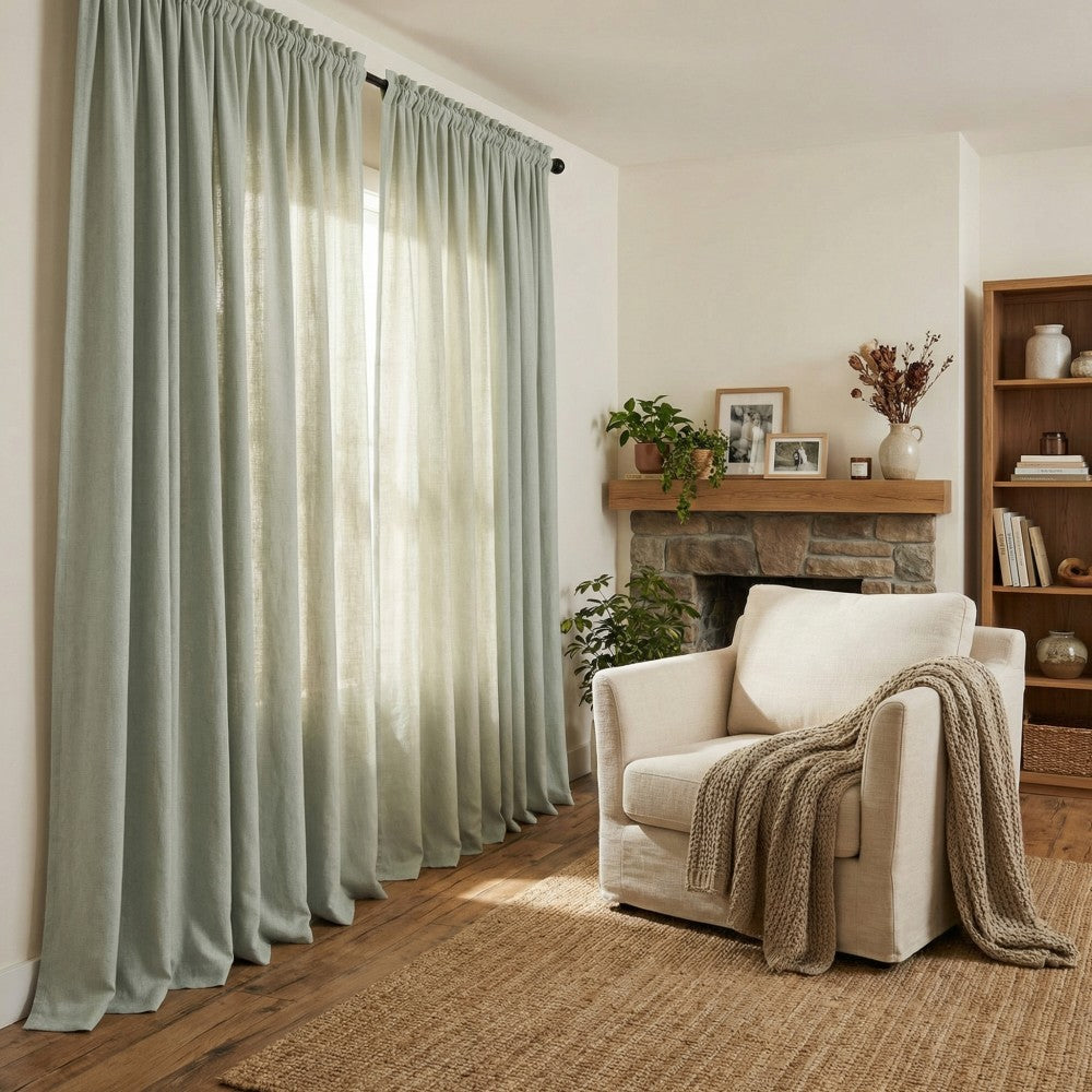 Cecilia Pure Linen Sheer Curtains For Living Room