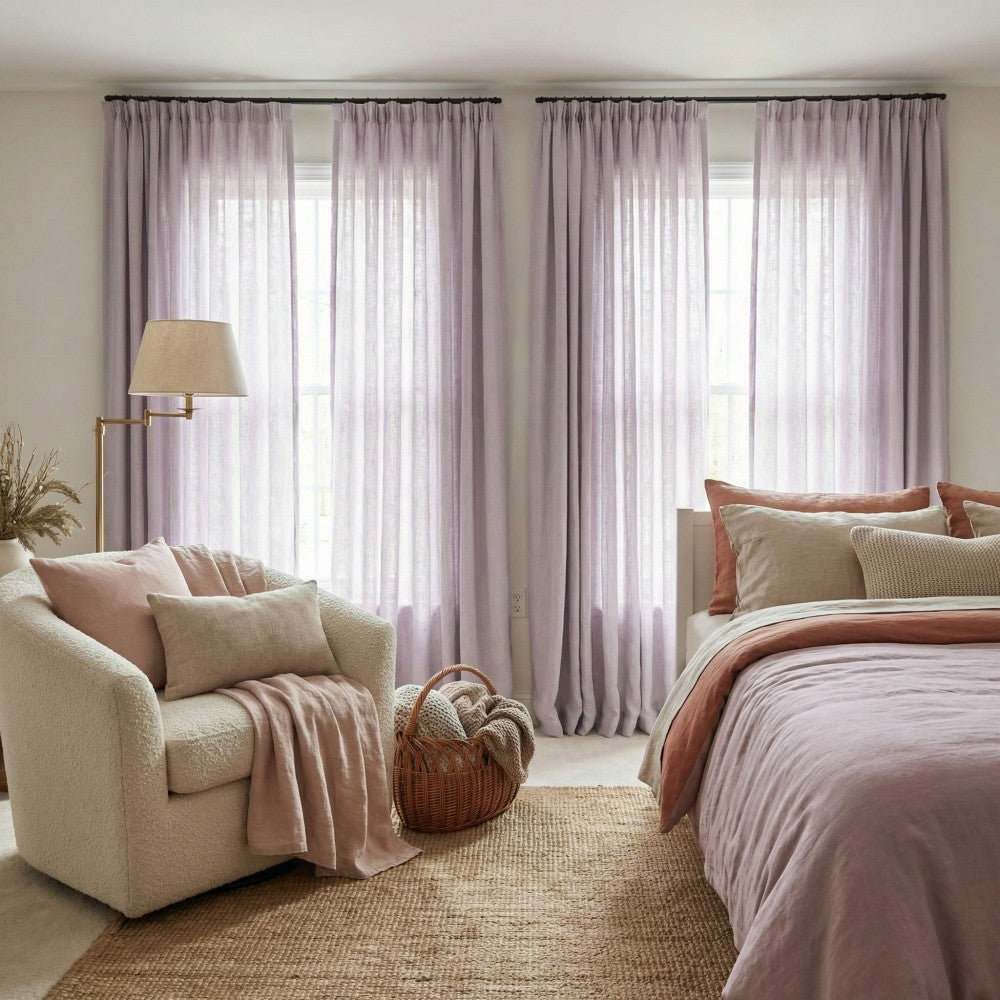 Cecilia Pure Linen Sheer Curtains For Living Room