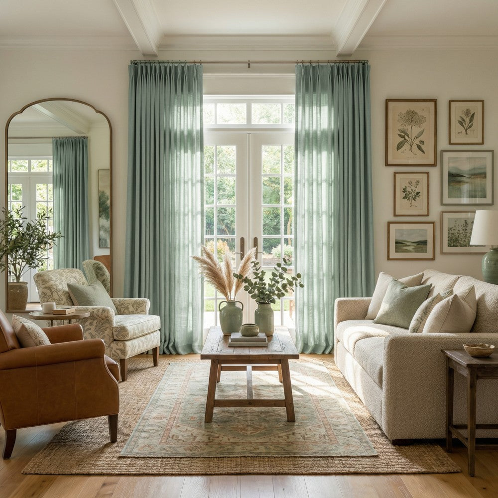 Cecilia Pure Linen Sheer Curtains For Living Room