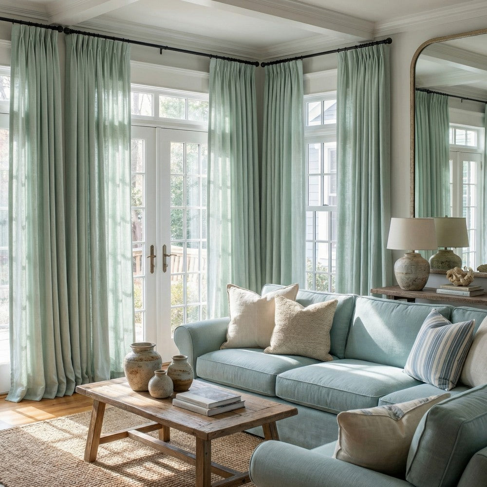 Cecilia Pure Linen Sheer Curtains For Living Room