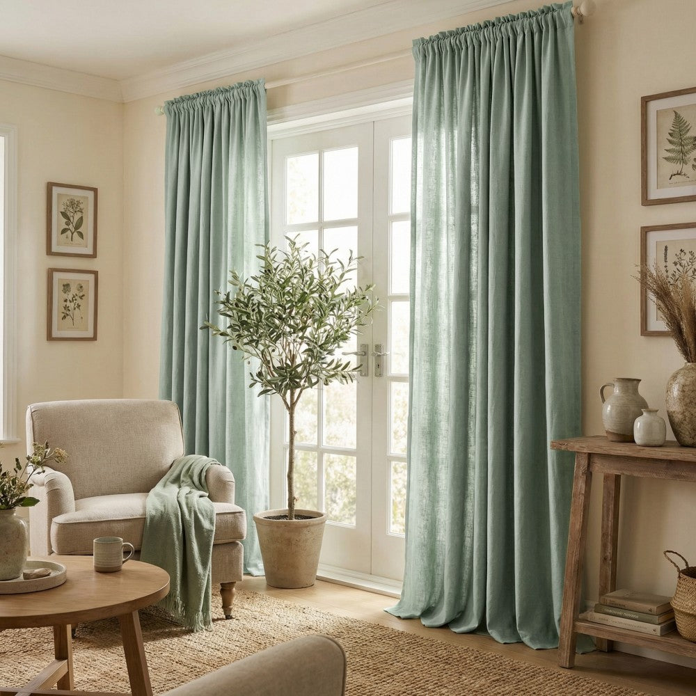 Cecilia Pure Linen Sheer Curtains For Living Room
