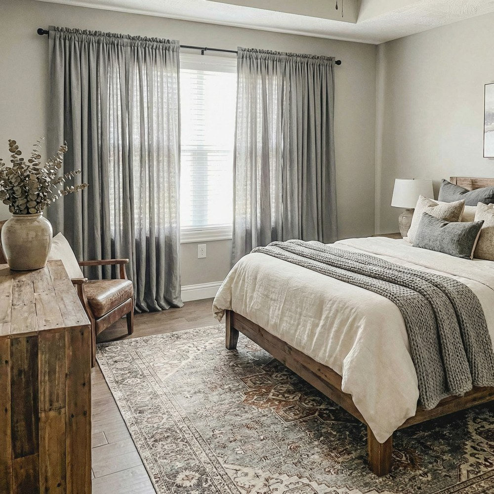 Cecilia Pure Linen Sheer Curtains For Living Room