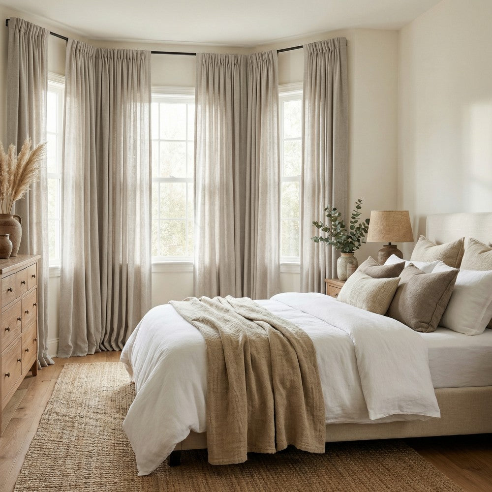 Cecilia Pure Linen Sheer Curtains For Living Room